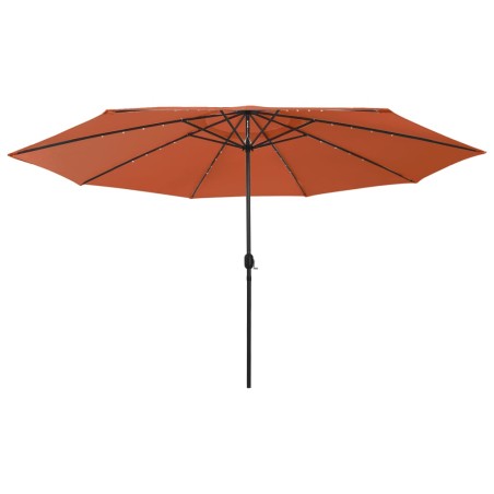 vidaXL Sonnenschirm mit LED-Beleuchtung 400 cm Terrakotta