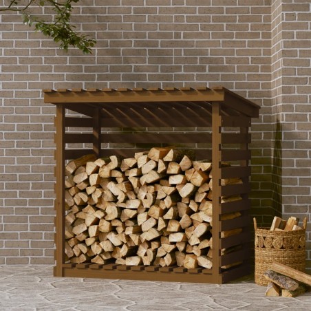 vidaXL Kaminholzregal Honigbraun 108x73x108 cm Massivholz Kiefer
