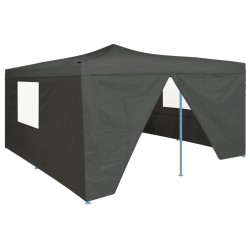 vidaXL Faltpavillon mit 4 Seitenwänden 5x5 m Anthrazit 