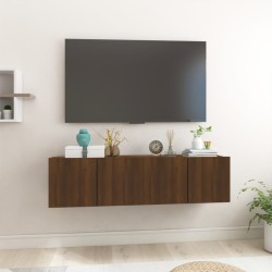 vidaXL TV-Wandschrank Braun Eiche 2 Stk. 60x30x30 cm Holzwerkstoff
