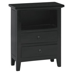 vidaXL Nachttisch Schwarz 60x30x75 cm Massivholz Mahagoni