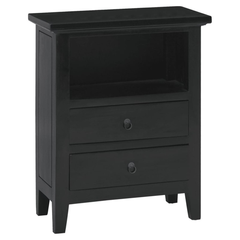 vidaXL Nachttisch Schwarz 60x30x75 cm Massivholz Mahagoni vidaXL Nachttisch Schwarz 60x30x75 cm Massivholz Mahagoni
