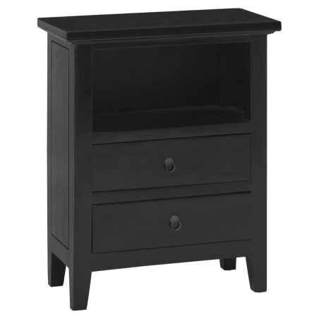 vidaXL Nachttisch Schwarz 60x30x75 cm Massivholz Mahagoni