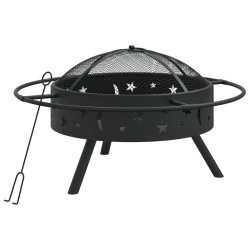 vidaXL Feuerschale mit Schürhaken 70 cm XXL Stahl