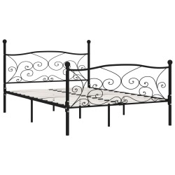vidaXL Bettgestell mit Lattenrost Schwarz Metall 140 × 200 cm