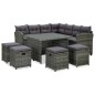 vidaXL 6-tlg. Garten-Lounge-Set mit Auflagen Poly Rattan Grau vidaXL 6-tlg. Garten-Lounge-Set mit Auflagen Poly Rattan Grau