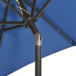 vidaXL Sonnenschirm mit LED-Leuchten Azurblau 200x211cm Aluminium vidaXL Sonnenschirm mit LED-Leuchten Azurblau 200x211cm Aluminium