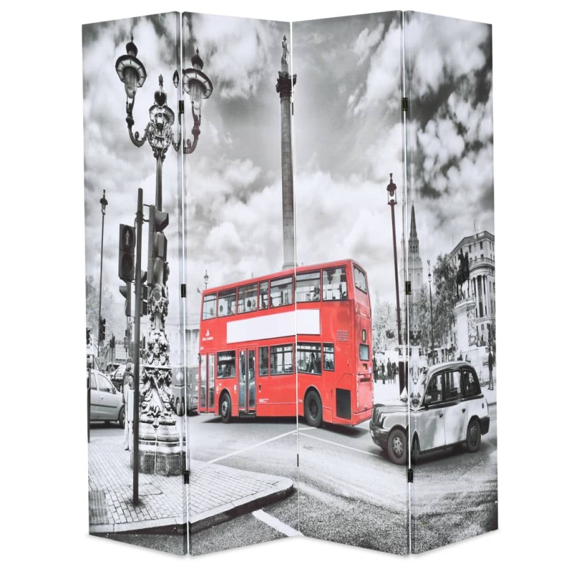 vidaXL Raumteiler klappbar 160 x 170 cm London Bus Schwarz-Weiß vidaXL Raumteiler klappbar 160 x 170 cm London Bus Schwarz-Weiß