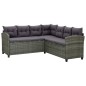 vidaXL 6-tlg. Garten-Lounge-Set mit Auflagen Poly Rattan Grau vidaXL 6-tlg. Garten-Lounge-Set mit Auflagen Poly Rattan Grau