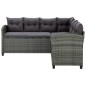 vidaXL 6-tlg. Garten-Lounge-Set mit Auflagen Poly Rattan Grau vidaXL 6-tlg. Garten-Lounge-Set mit Auflagen Poly Rattan Grau
