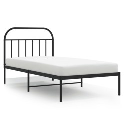 vidaXL Bettgestell mit Kopfteil Metall Schwarz 100x200 cm
