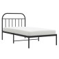 vidaXL Bettgestell mit Kopfteil Metall Schwarz 100x200 cm vidaXL Bettgestell mit Kopfteil Metall Schwarz 100x200 cm