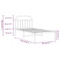 vidaXL Bettgestell mit Kopfteil Metall Schwarz 100x200 cm vidaXL Bettgestell mit Kopfteil Metall Schwarz 100x200 cm