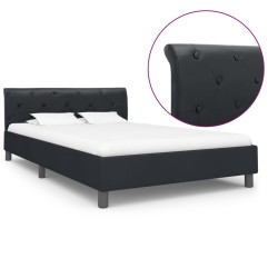 vidaXL Bettgestell Schwarz Kunstleder 140 × 200 cm