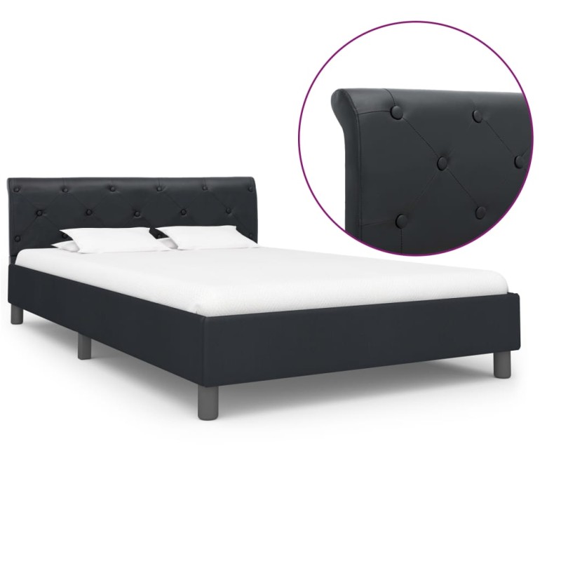 vidaXL Bettgestell Schwarz Kunstleder 140 × 200 cm vidaXL Bettgestell Schwarz Kunstleder 140 × 200 cm