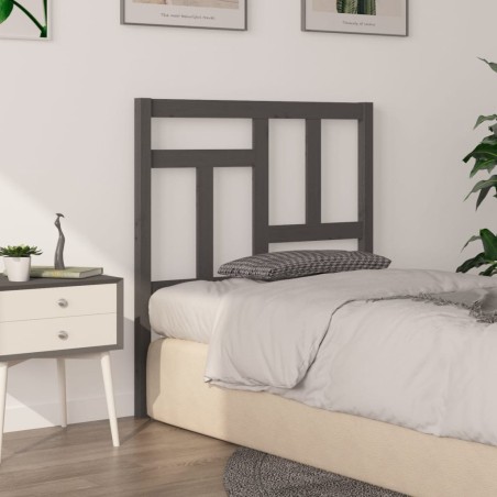 vidaXL Kopfteil Grau 80,5x4x100 cm Massivholz Kiefer