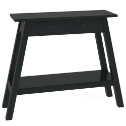 vidaXL Konsolentisch mit Schubladen Schwarz 90x30x75 cm Mahagoniholz
