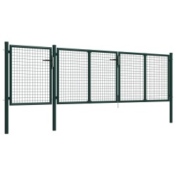 vidaXL Gartentor Stahl 400 x 75 cm Grün