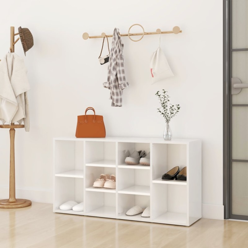 vidaXL Schuhbank Hochglanz-Weiß 103x30x54,5 cm Holzwerkstoff vidaXL Schuhbank Hochglanz-Weiß 103x30x54,5 cm Holzwerkstoff