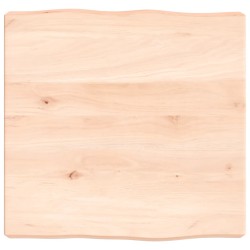 vidaXL Tischplatte 40x40x6 cm Massivholz Eiche Unbehandelt Baumkante