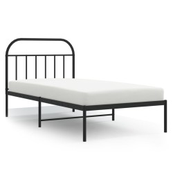 vidaXL Bettgestell mit Kopfteil Metall Schwarz 107x203 cm