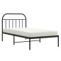 vidaXL Bettgestell mit Kopfteil Metall Schwarz 107x203 cm vidaXL Bettgestell mit Kopfteil Metall Schwarz 107x203 cm