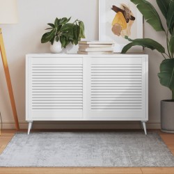 vidaXL Lamellentüren 2 Stk. Massivholz Kiefer Weiß 61,5x59,4 cm