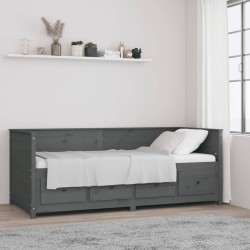 vidaXL Tagesbett Grau 80x200 cm Massivholz Kiefer