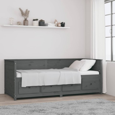 vidaXL Tagesbett Grau 80x200 cm Massivholz Kiefer