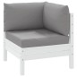Palettenkissen 3-tlg. Grau Oxford-Gewebe Palettenkissen 3-tlg. Grau Oxford-Gewebe