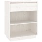 vidaXL Beistellschrank Weiß 60x34x75 cm Massivholz Kiefer vidaXL Beistellschrank Weiß 60x34x75 cm Massivholz Kiefer