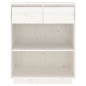 vidaXL Beistellschrank Weiß 60x34x75 cm Massivholz Kiefer vidaXL Beistellschrank Weiß 60x34x75 cm Massivholz Kiefer