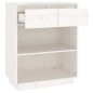 vidaXL Beistellschrank Weiß 60x34x75 cm Massivholz Kiefer vidaXL Beistellschrank Weiß 60x34x75 cm Massivholz Kiefer