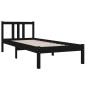 vidaXL Massivholzbett Schwarz 75x190 cm vidaXL Massivholzbett Schwarz 75x190 cm