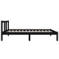 vidaXL Massivholzbett Schwarz 75x190 cm vidaXL Massivholzbett Schwarz 75x190 cm