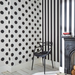 Kids at Home Tapete Dotty Black Weiß und Schwarz 100104