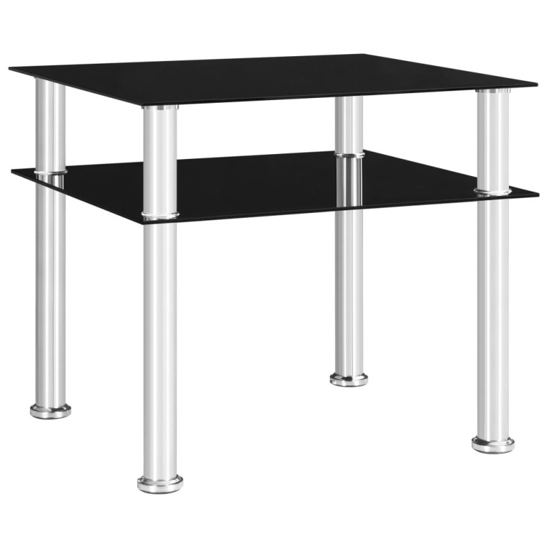 vidaXL Beistelltisch Schwarz 45x50x45 cm Hartglas vidaXL Beistelltisch Schwarz 45x50x45 cm Hartglas
