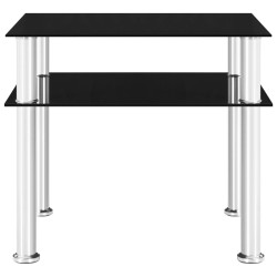 vidaXL Beistelltisch Schwarz 45x50x45 cm Hartglas