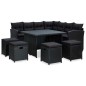 6-tlg. Garten-Lounge-Set mit Auflagen Poly Rattan Schwarz 6-tlg. Garten-Lounge-Set mit Auflagen Poly Rattan Schwarz