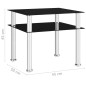 vidaXL Beistelltisch Schwarz 45x50x45 cm Hartglas vidaXL Beistelltisch Schwarz 45x50x45 cm Hartglas