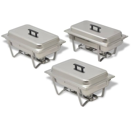 vidaXL Chafing Dish Set 3-tlg. Edelstahl