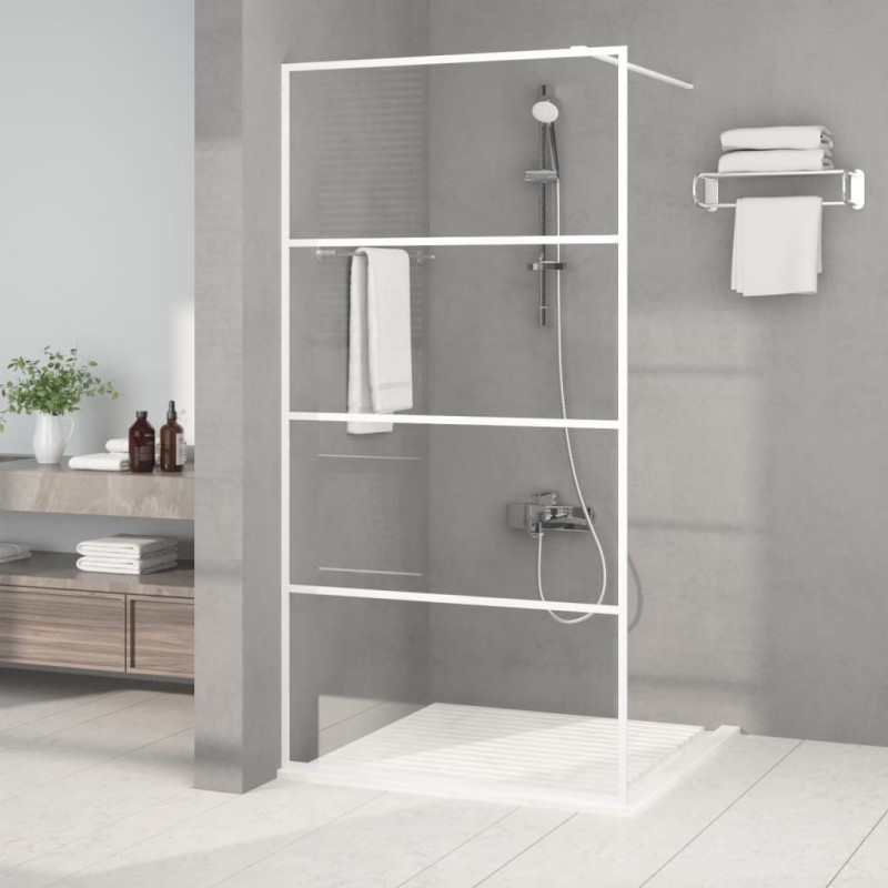 vidaXL Duschwand für Begehbare Dusche Weiß 100x195 cm ESG-Klarglas vidaXL Duschwand für Begehbare Dusche Weiß 100x195 cm ESG-Klarglas