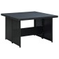 6-tlg. Garten-Lounge-Set mit Auflagen Poly Rattan Schwarz 6-tlg. Garten-Lounge-Set mit Auflagen Poly Rattan Schwarz