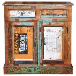 vidaXL Sideboard Altholz Massiv Vintage mit 2 Schubladen & 2 Türen