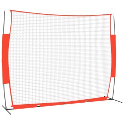 vidaXL Baseball-Netz Tragbar Rot Schwarz 369x107x271cm Stahl Polyester 