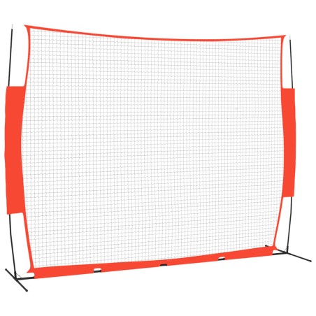 vidaXL Baseball-Netz Tragbar Rot Schwarz 369x107x271cm Stahl Polyester 