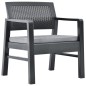 3-tlg. Garten-Lounge-Set mit Auflagen Kunststoff Grau 3-tlg. Garten-Lounge-Set mit Auflagen Kunststoff Grau