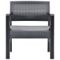 3-tlg. Garten-Lounge-Set mit Auflagen Kunststoff Grau 3-tlg. Garten-Lounge-Set mit Auflagen Kunststoff Grau