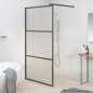 vidaXL Duschwand für Walk-In Dusche 100x195 cm ESG Mattiert Schwarz vidaXL Duschwand für Walk-In Dusche 100x195 cm ESG Mattiert Schwarz