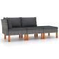 vidaXL 3-tlg. Garten-Lounge-Set Poly Rattan und Massivholz Eukalyptus vidaXL 3-tlg. Garten-Lounge-Set Poly Rattan und Massivholz Eukalyptus